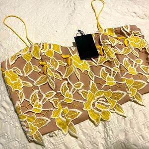 NWT REVOLVE X NBD Lace Meme top in Sunshine